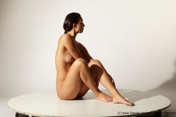 Nude Woman Multiracial Sitting poses - ALL Slim long brown Sitting poses - simple Pinup